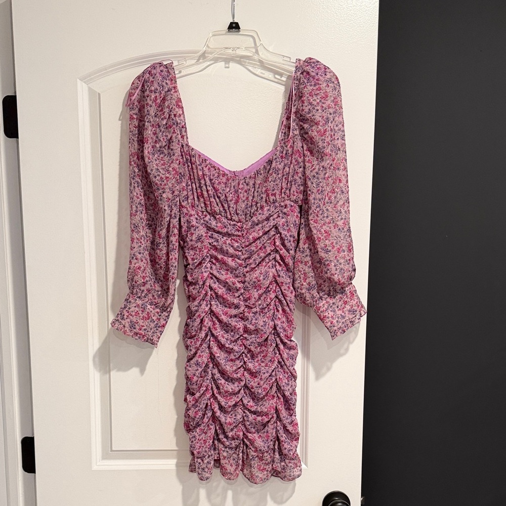 Zara Pink Floral Long Sleeve Dress